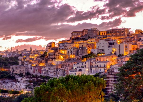 The city of Ragusa in Sicily